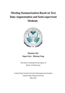 Meeting Summarization Based on Text Data Augmentat