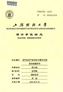 涉外知識產(chǎn)權(quán)訴訟中禁訴令制度的構(gòu)建研究