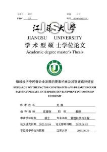 鎮(zhèn)域經(jīng)濟(jì)中民營企業(yè)發(fā)展的要素約束及其突破路徑研究