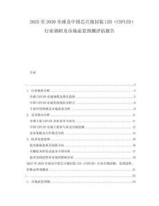 2025至2030全球及中國芯片級封裝LED（CSPLED）行業調研及市場前景預測評估報告