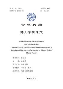 市場(chǎng)有效周期視角下股票市場(chǎng)風(fēng)險(xiǎn)的形成與傳染機(jī)制研究