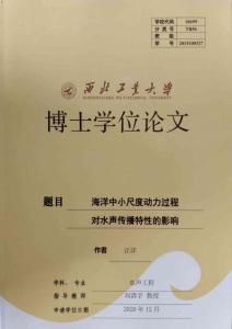 海洋中小尺度動力過程對水聲傳播特性的影響