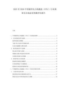 2025至2030中國通用電力線載波（UPLC）行業(yè)調(diào)研及市場前景預(yù)測評估報告