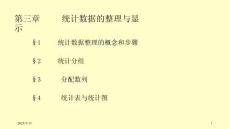 統計學原理（第三版）課件  第三章 統計數據的整理與顯示