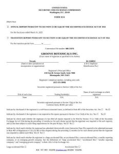 【SEC-2025行業(yè)研究報(bào)告】Form 10-K GROOVE BOTANICALS INC.