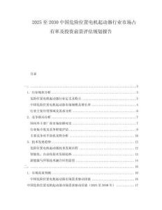 2025至2030中國危險位置電機起動器行業市場占有率及投資前景評估規劃報告