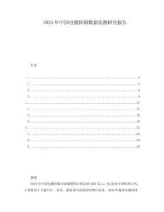 2025年中國電鍍鋅鋼數(shù)據(jù)監(jiān)測研究報告