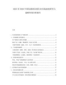 2025至2030中國坑縫密封劑行業(yè)市場深度研究與戰(zhàn)略咨詢分析報告