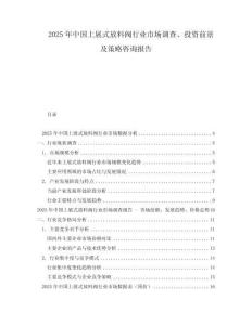 2025年中國上展式放料閥行業市場調查、投資前景及策略咨詢報告