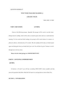 TEM專四英語真題與答案