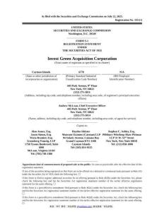 【SEC-2025行業(yè)研究報(bào)告】Form S-1 Invest Green Acquisition Corp