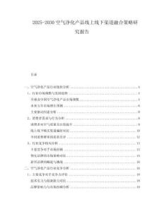 2025-2030空氣凈化產(chǎn)品線上線下渠道融合策略研究報(bào)告
