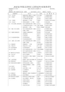 西安電子科技大學研究生入學考試科目主要參考書