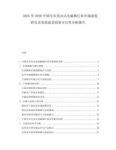 2025至2030中國分步直動式電磁閥行業市場深度研究及發展前景投資可行性分析報告