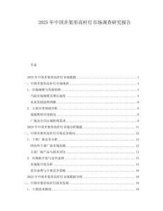 2025年中國(guó)井架形高桿燈市場(chǎng)調(diào)查研究報(bào)告