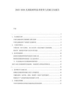 2025-2030光刻膠材料技術(shù)壁壘與突破方向報告