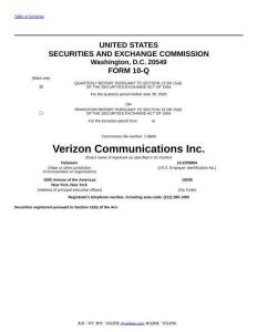 【SEC-2025行業(yè)研究報告】Form 10-Q VERIZON COMMUNICATIONS INC