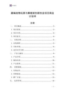 藤編寵物玩具與攀爬架創新創業項目商業計劃書