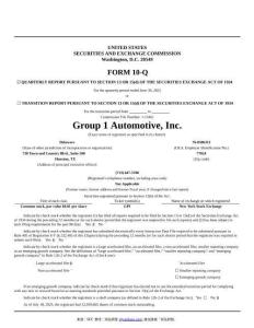 【SEC-2025行業(yè)研究報(bào)告】Form 10-Q GROUP 1 AUTOMOTIVE INC