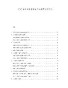 2025年中國童車車輪市場調(diào)查研究報(bào)告
