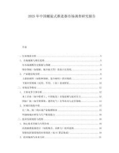 2025年中國螺旋式推進器市場調查研究報告