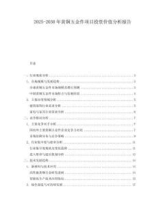 2025-2030年黃銅五金件項(xiàng)目投資價(jià)值分析報(bào)告