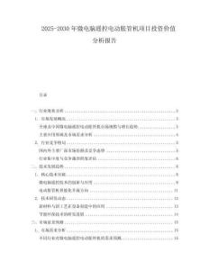 2025-2030年微電腦遙控電動(dòng)脹管機(jī)項(xiàng)目投資價(jià)值分析報(bào)告