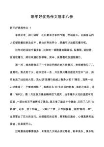 新年好優(yōu)秀作文范本八份