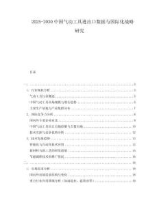 2025-2030中國氣動工具進出口數據與國際化戰略研究