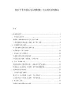 2025年中國圓頭內六角機螺釘市場調查研究報告