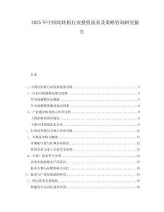 2025年中國(guó)切坯機(jī)行業(yè)投資前景及策略咨詢(xún)研究報(bào)告