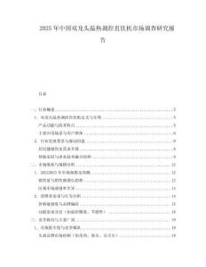 2025年中國雙龍頭溫熱調控直飲機市場調查研究報告