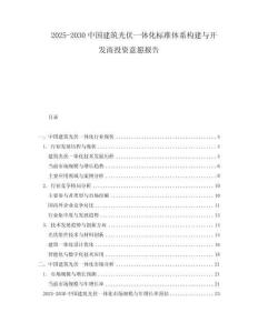 2025-2030中國(guó)建筑光伏一體化標(biāo)準(zhǔn)體系構(gòu)建與開(kāi)發(fā)商投資意愿報(bào)告