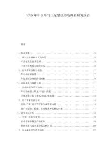 2025年中國單氣壓定型機市場調查研究報告