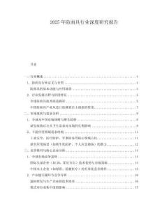 2025年防面具行業深度研究報告