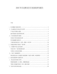 2025年自動聚光燈行業深度研究報告