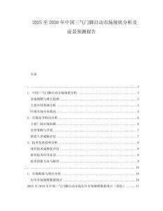 2025至2030年中國三氣門腳啟動市場現(xiàn)狀分析及前景預(yù)測報告