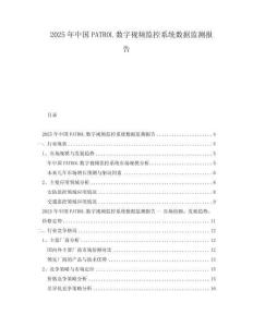 2025年中國PATROL數(shù)字視頻監(jiān)控系統(tǒng)數(shù)據(jù)監(jiān)測報告