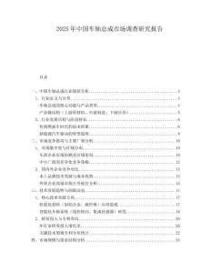 2025年中國車軸總成市場調查研究報告