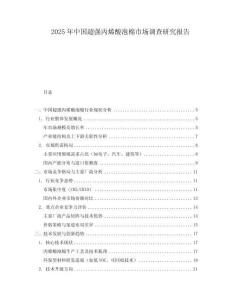 2025年中國超強丙烯酸泡棉市場調(diào)查研究報告