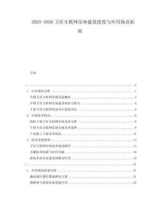 2025-2030衛(wèi)星互聯(lián)網(wǎng)星座建設進度與應用場景拓展