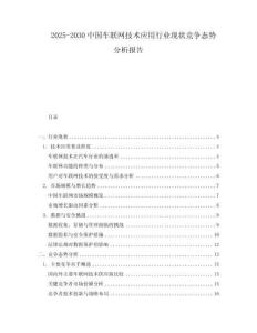 2025-2030中國車聯網技術應用行業現狀競爭態勢分析報告