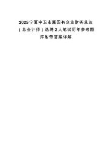 2025寧夏中衛市屬國有企業財務總監（總會計師）選聘2人筆試歷年參考題庫附帶答案詳解