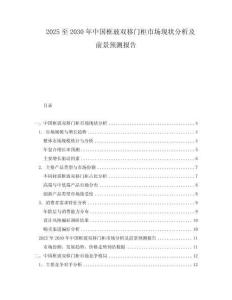 2025至2030年中國框玻雙移門柜市場現狀分析及前景預測報告