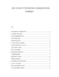 2025至2030年中國全棉全線卡市場現(xiàn)狀分析及前景預(yù)測報告