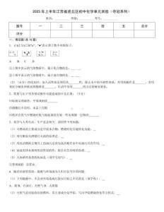 2025年上半年江蘇省虎丘區初中化學單元測驗（奪冠系列）