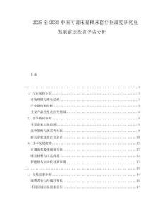 2025至2030中國可調(diào)床架和床套行業(yè)深度研究及發(fā)展前景投資評(píng)估分析