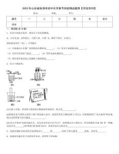 2025年山東省臨清市初中化學(xué)章節(jié)測(cè)驗(yàn)精品題庫(kù)【奪冠系列】