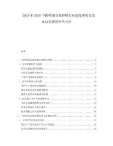 2025至2030中國噴漆室保護膜行業深度研究及發展前景投資評估分析