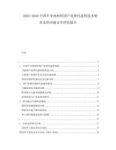 2025-2030中國半導(dǎo)體材料國產(chǎn)化替代進(jìn)程技術(shù)壁壘及供應(yīng)鏈安全評估報(bào)告